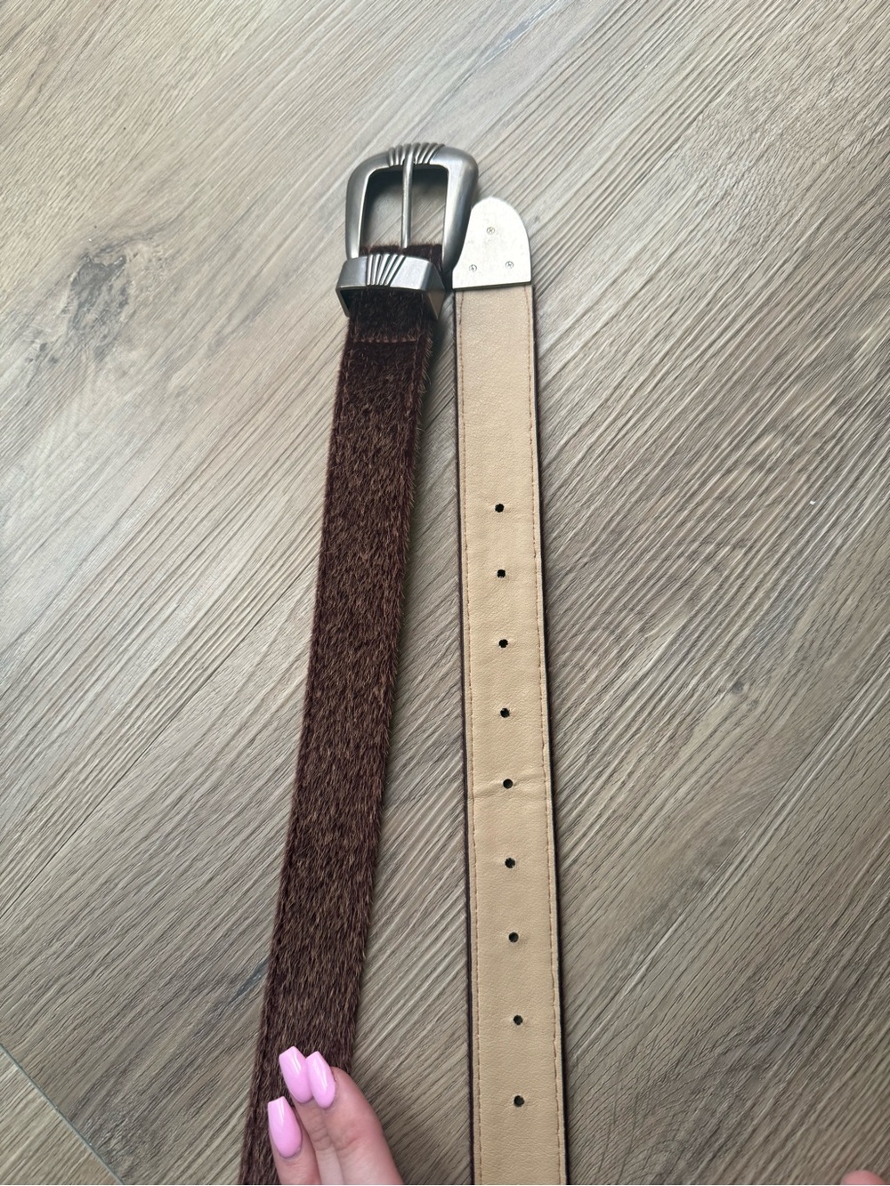 Urban Outfitters Brown Calf Hair Western Belt - Picture 2 of 3